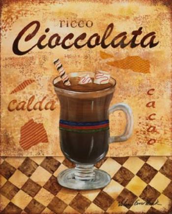 Горячий шоколад в меню кафе - старый постер